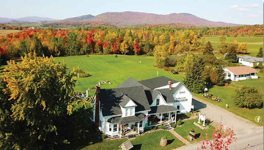 Aerial view of A Place in Time Bed and Breakfast in Newport Center, VT