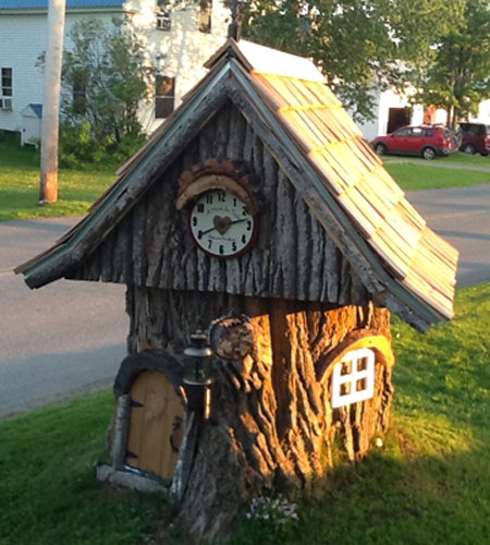 Homemade Troll House at A Place in Time Bed and Breakfast in Newport Center, VT.