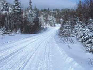 The VAST Trail in Vermont, a  snowcovered roadway for travel to restaurants, shopping, lodging and events.